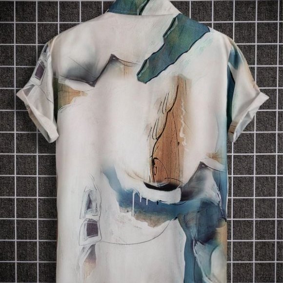ROMWE Prep Men Graphic Print Shirt Without Tee - Picture 2 of 2